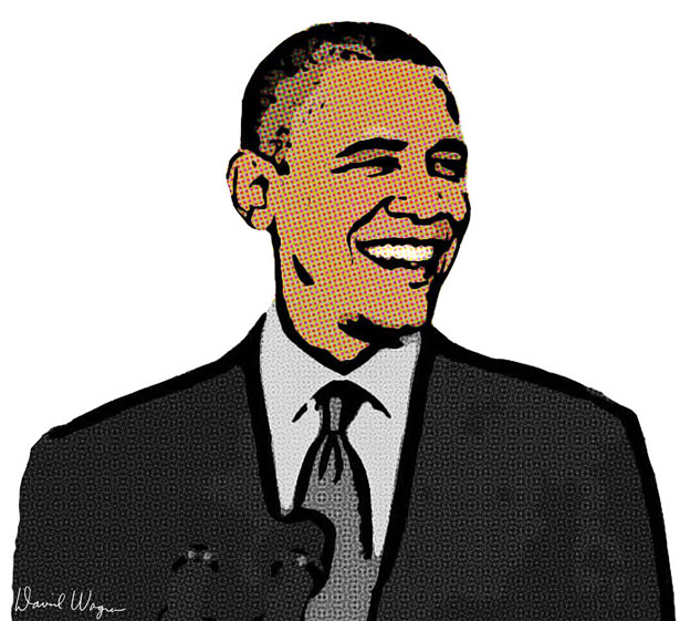 ... Barack Obama line drawing