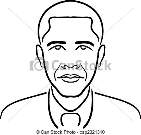 Barack Obama line drawing - c - Barack Obama Clipart