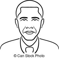 . ClipartLook.com Barack Obama line drawing - Simple, clean line drawing of.