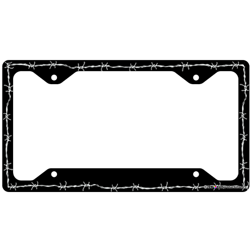 Barbed Wire License Plate . - License Plate Clip Art