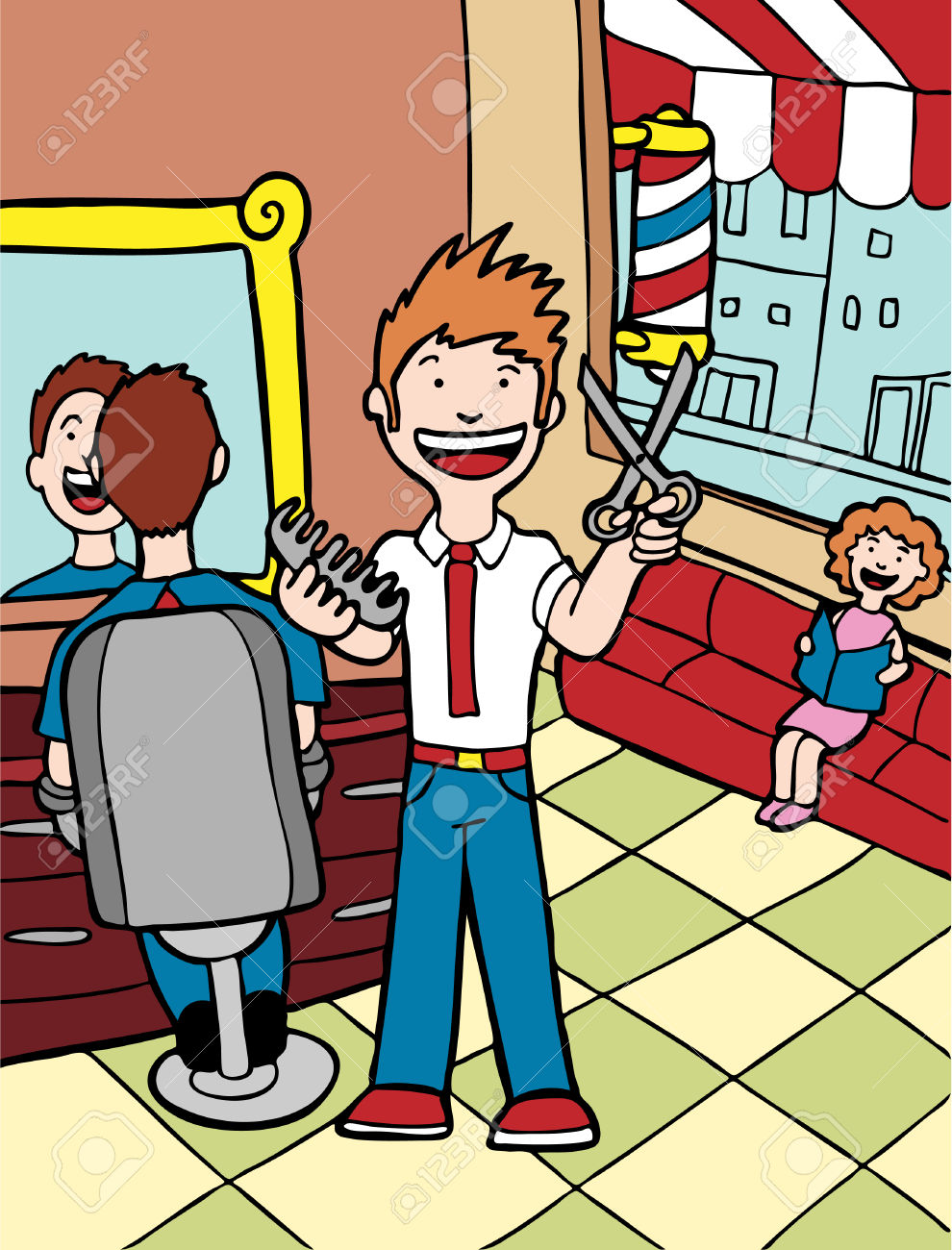 Barber Shop Cartoon Barber . - Barber Shop Clipart