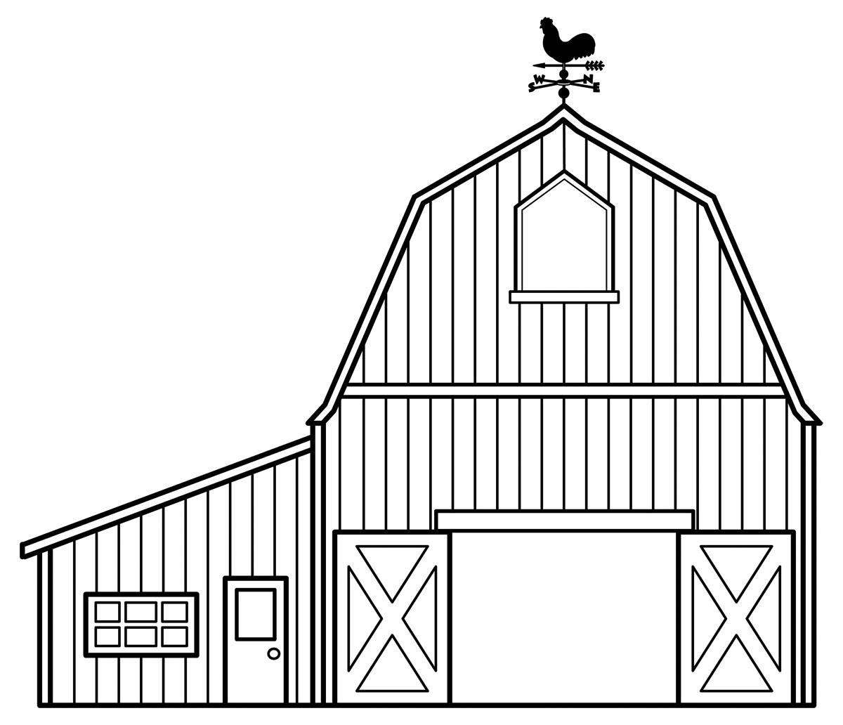 Black and White Barn with Hay