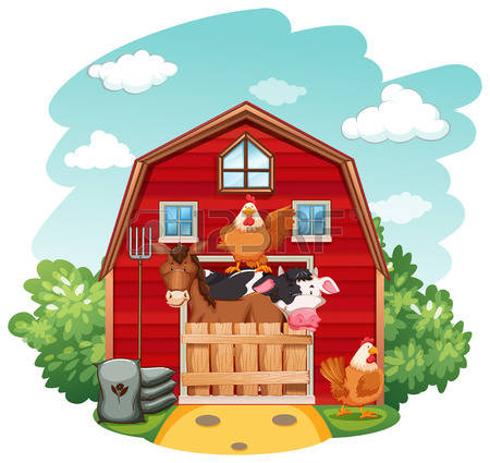 Little red barn clipart free 
