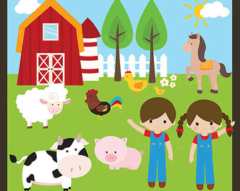 Barnyard Clip Art / Barnyard Clipart / Farm Animals Clipart / Farm Animals Clip  Art / Farm Clipart / Farm Clip Art / Commercial u0026 Persona