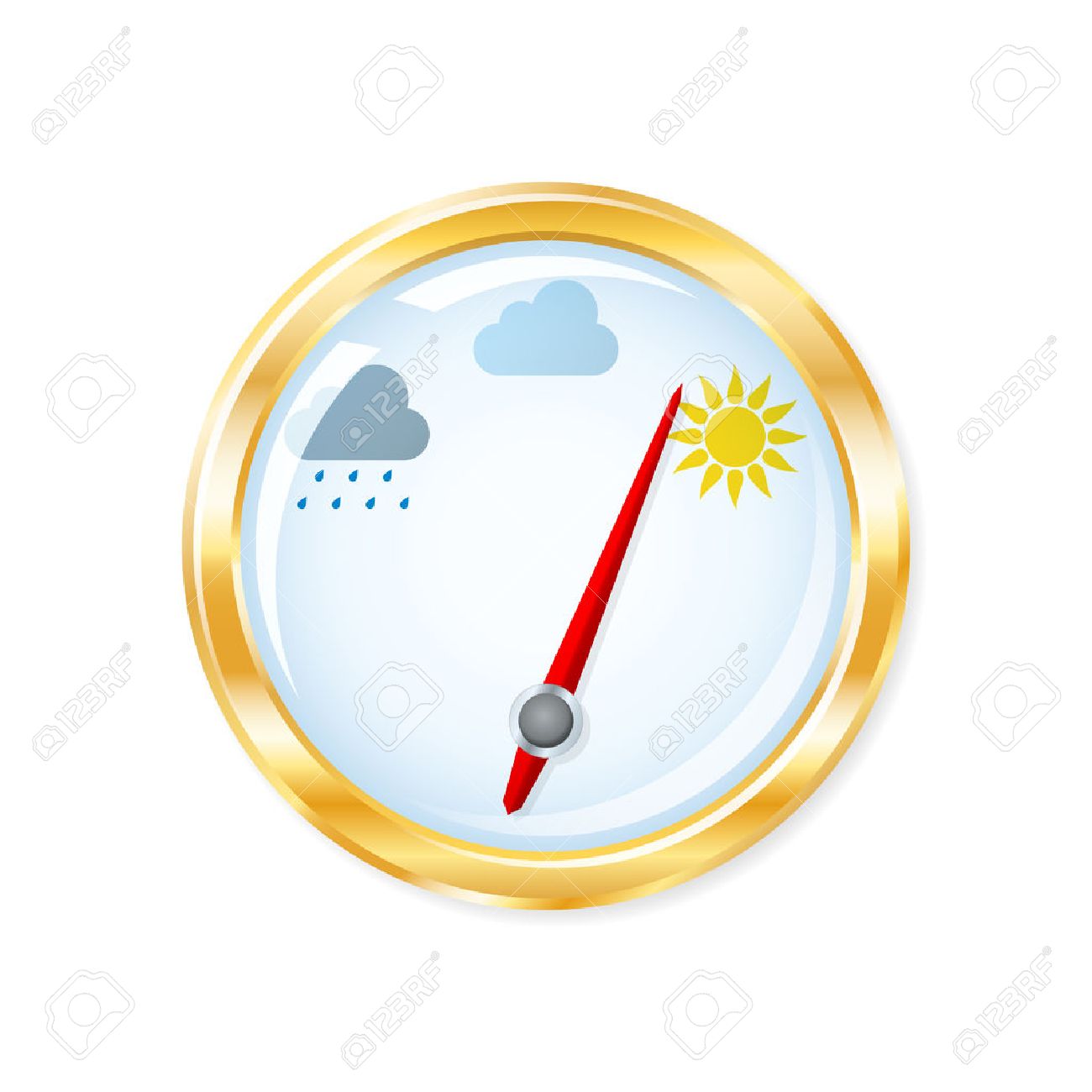 Barometer measuring indicates sunny weather. Vector illustration. Stock  Vector - 23167496
