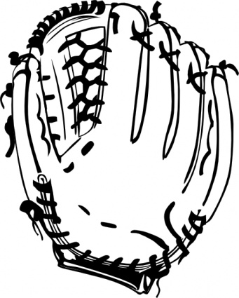 baseball glove clipart black and white