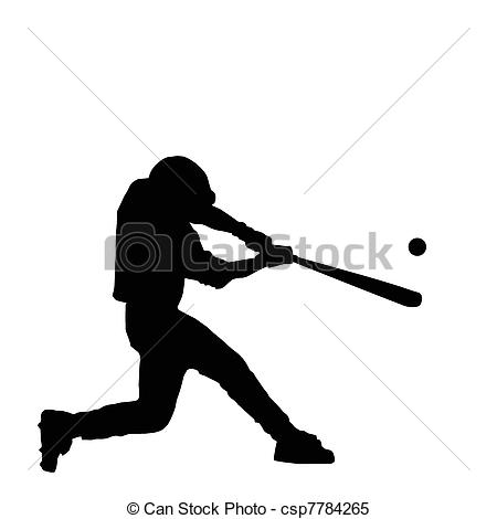 ... Baseball Batter Hitting Ball with Bat for Home Run