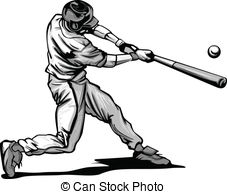 Baseball Batter Hitting Pitch Vecto - Baseball Hitter.