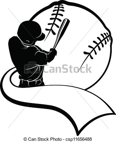 ... Baseball Batter with Pennant - Vector illustration of a.