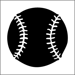 baseball clipart black and wh
