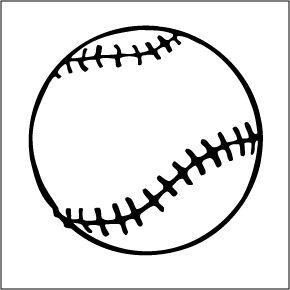 Baseball clipart black and white #9