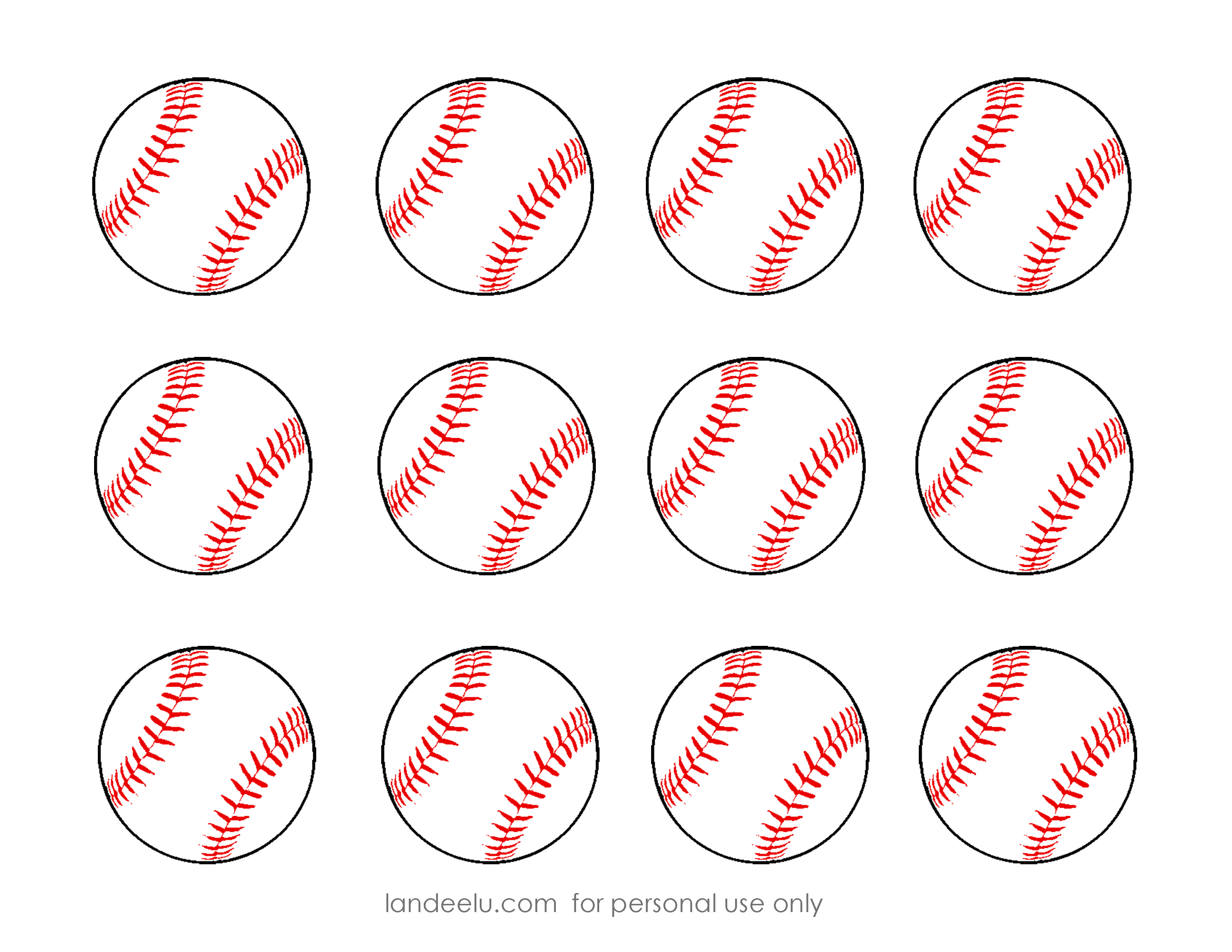 free printable baseball clip art images | Inch Circle Punch or Scissors