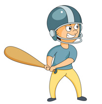 baseball player at bat with a - Clipart Baseball Player