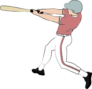 Cartoon Baseball Player Swing