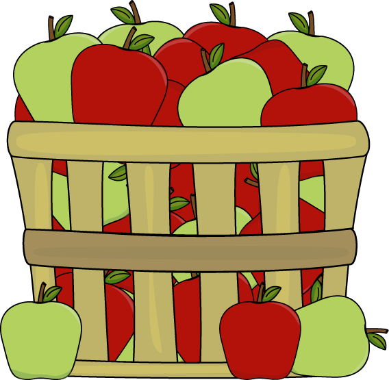 Basket of Red and Green Apple - Clipart Apples