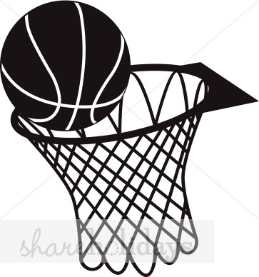 basketball clipart black and white
