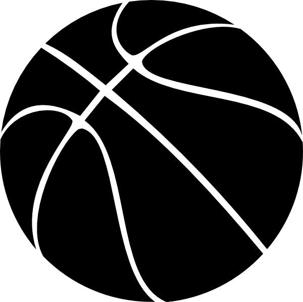 Basketball black and white . - Basketball Black And White Clipart