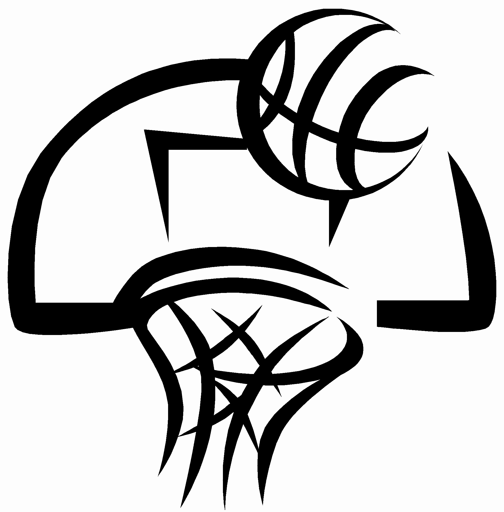 Basketball black and white bl