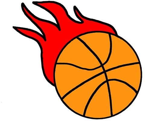 Flaming Basketball Vector Cli