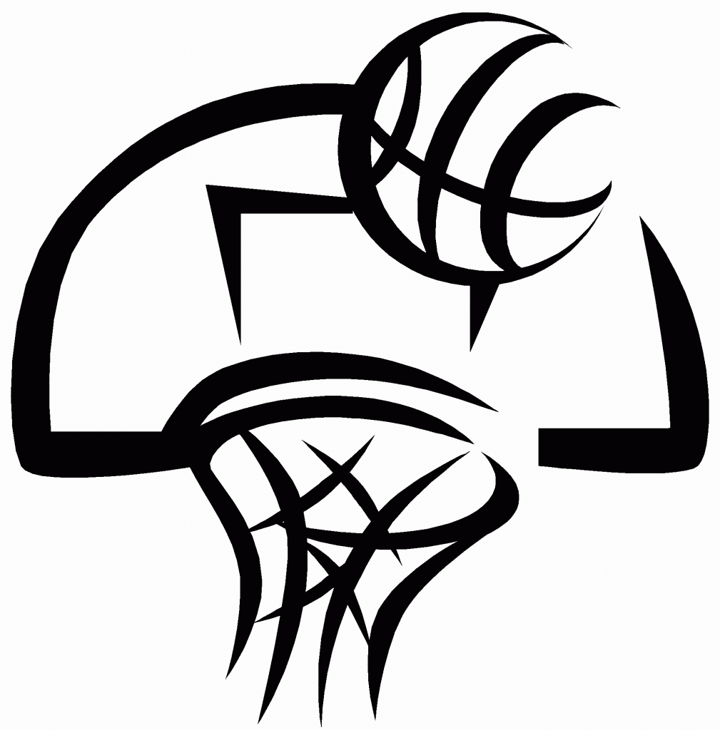 basketball clipart black and white 1090192