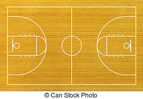basketball court on wood . - Basketball Court Clip Art