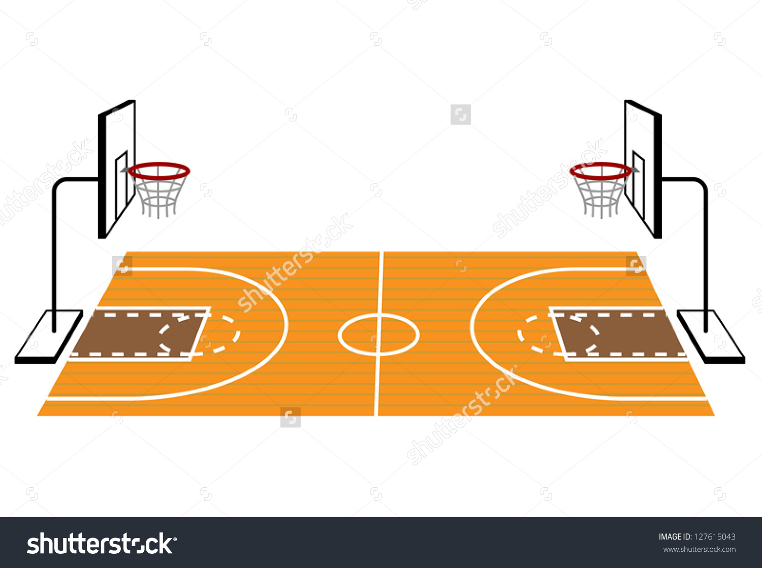Basketball Court Stock Vector .