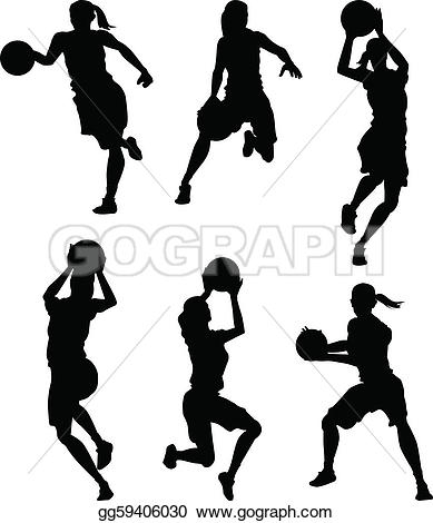 Basketball Female Women Silhouettes