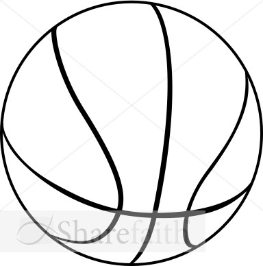 Basketball Outline Clip Art C