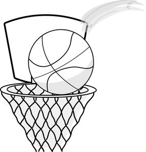 Basketball Hoop Clip Art Blac - Basketball Pictures Clip Art