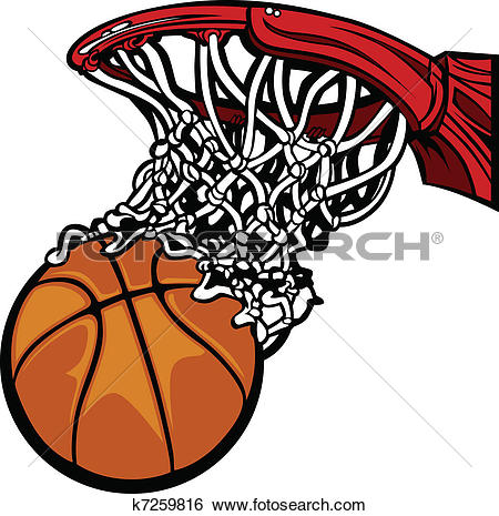 Basketball Hoop with Basketba - Basketball Clipart Free