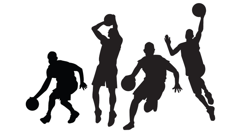 basketball player clipart black and white