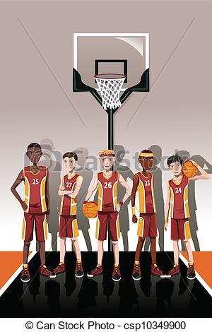 Basketball team players - csp - Basketball Team Clipart
