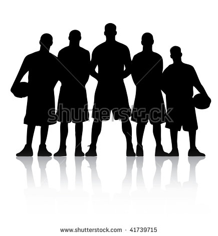 Vector illustration of a basketball team