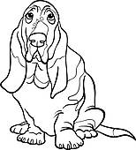 Basset Hound · basset hound dog cartoon for coloring book