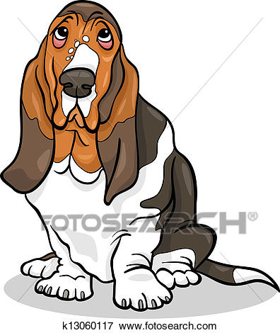 Clip Art - basset hound dog cartoon illustration. Fotosearch - Search  Clipart, Illustration Posters