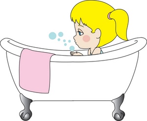 Bath Clipart Image Little Gir - Tub Clipart