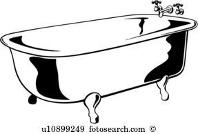bathroom, bathtub, claw foot, fixture, tub, bath room,. ValueClips Clip Art