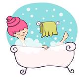 Bathtub with Bubbles · In th - Bathtub Clipart
