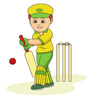 batsman batting at cricket ga - Cricket Clip Art