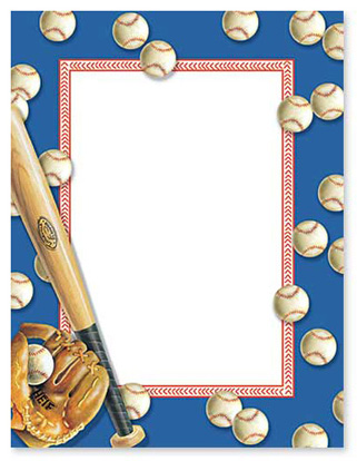 Batter Up Stationery Letterhe - Baseball Border Clipart