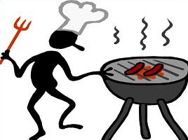 Bbq Grill With Fire Clipart
