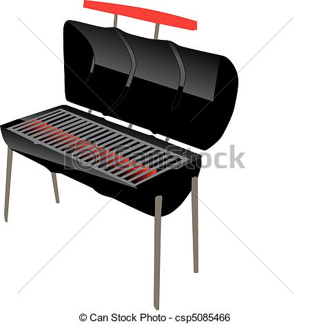 ... bbq grill - steel drum style bbq grill with open lid and... bbq grill Clip Art ...