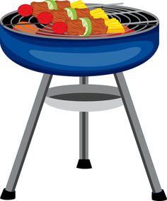 Bbq Grill With Fire Clipart