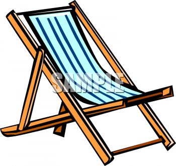 beach chair clipart black and white