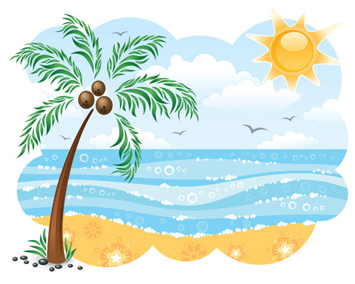 Palm Tree Beach Clipart Clipa