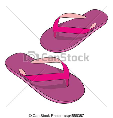 ... beach slippers - fully editable illustration beach slippers