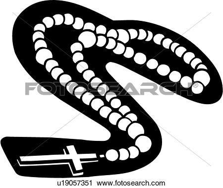 bead, catholic, cross, religi - Rosary Clip Art
