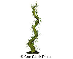 ... Beanstalk - Isolated 3D Illustration of a bean stalk