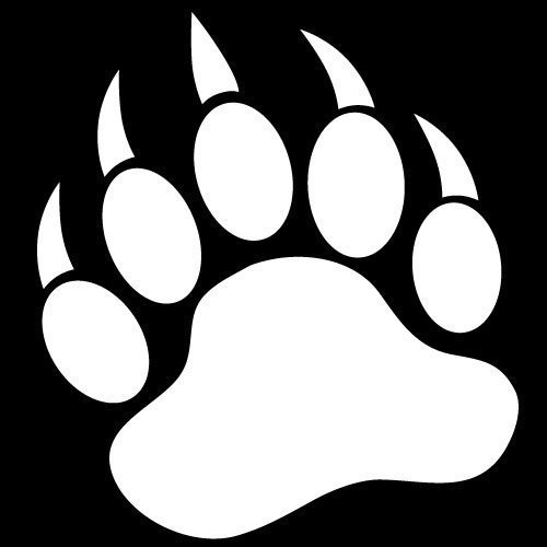 bear paw clipart black and wh - Bear Claw Clipart