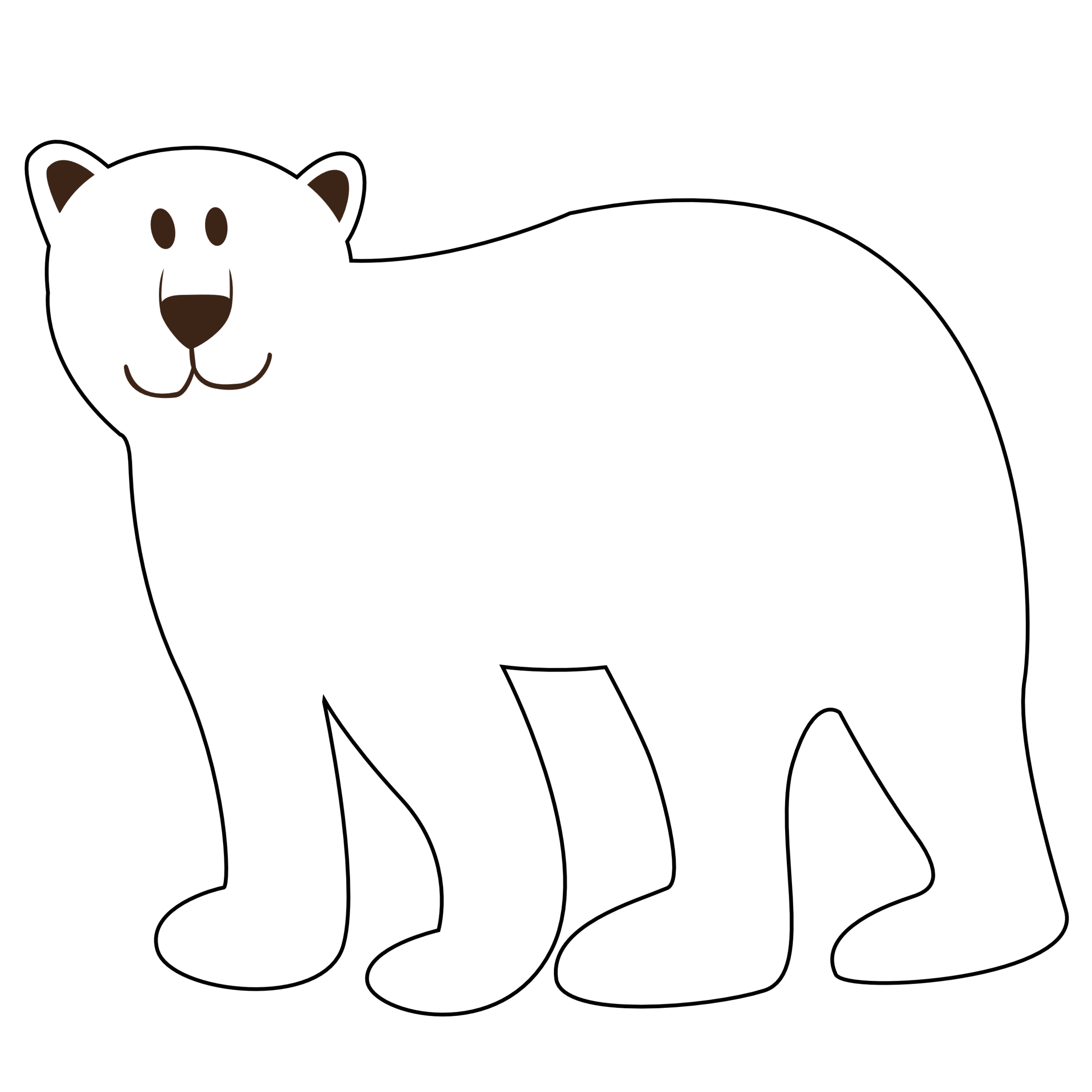 Bear black and white polar bear black and white clipart clipartall
